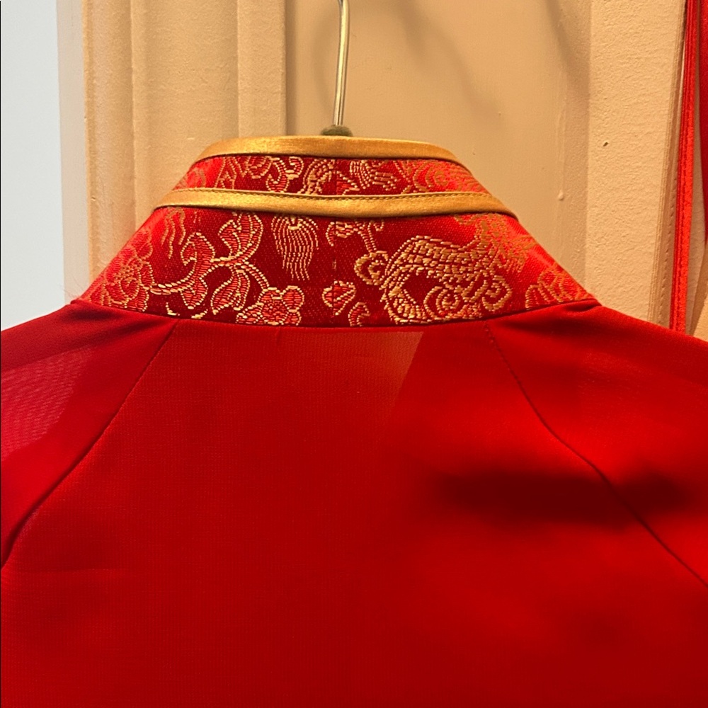 Elegant Red and Gold Women's Cape